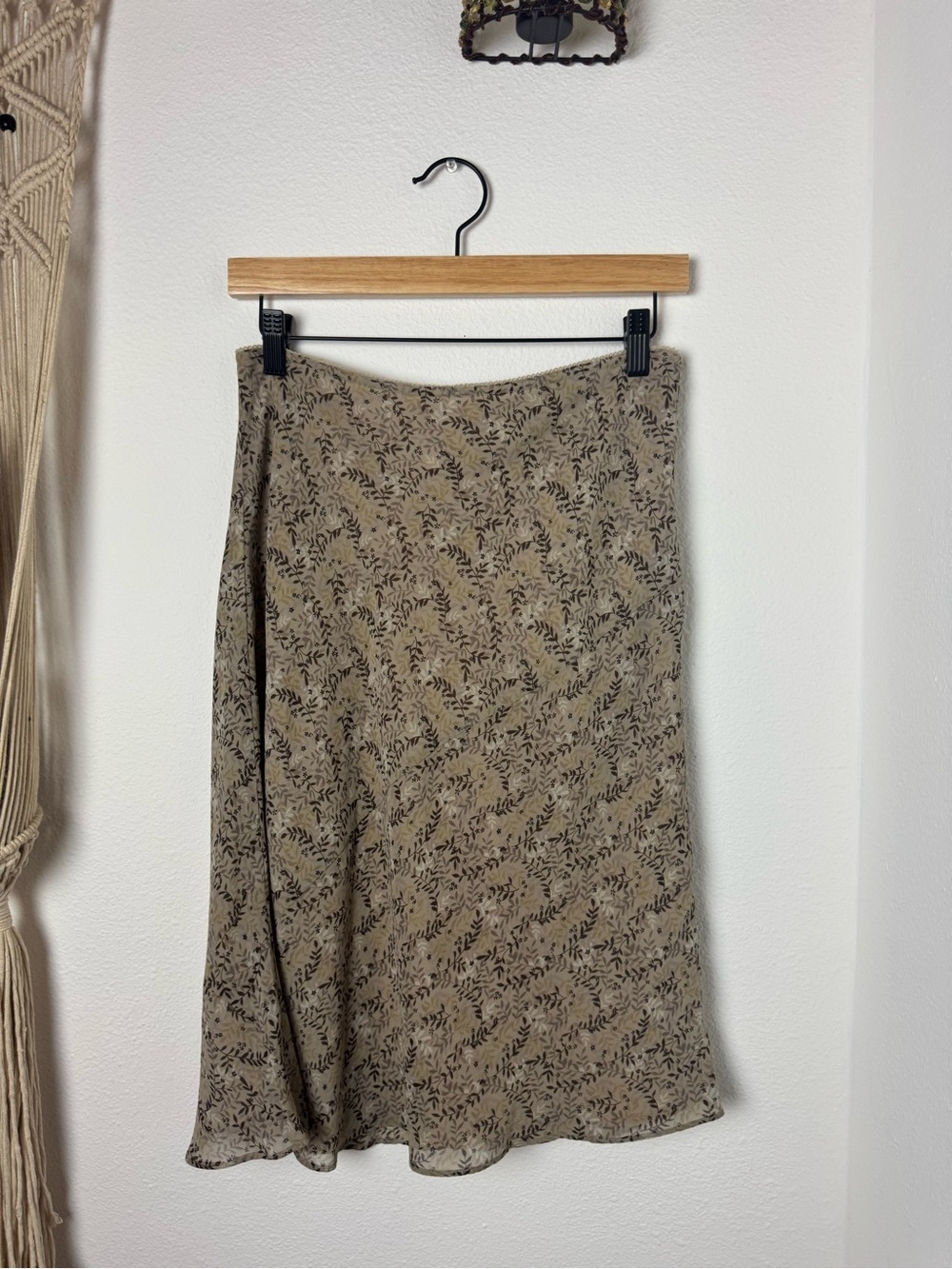 Old Navy Taupe Floral Midi Skirt